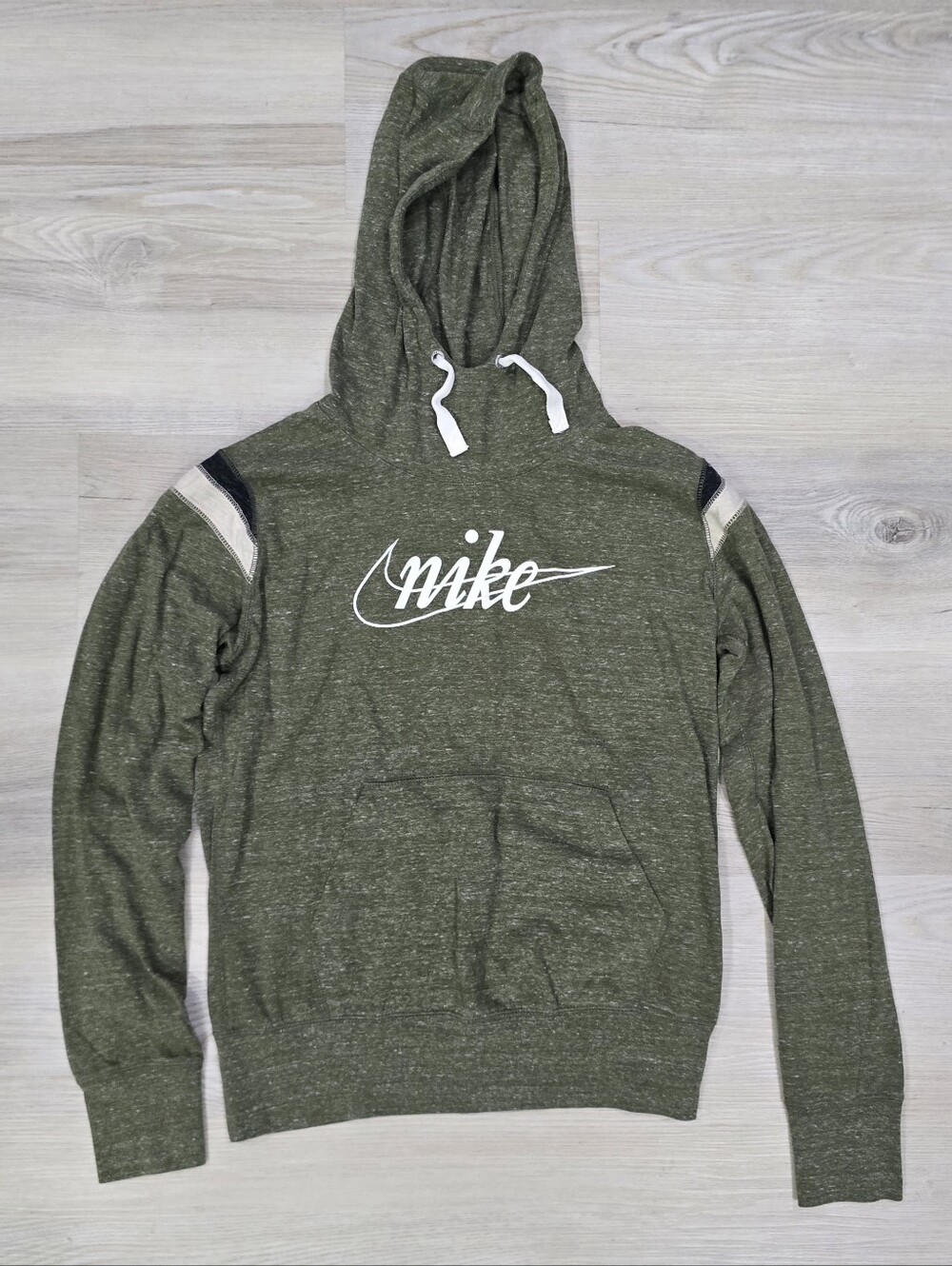 Nike Womens Heathered Olive Green Light Weight Hoodie Size M